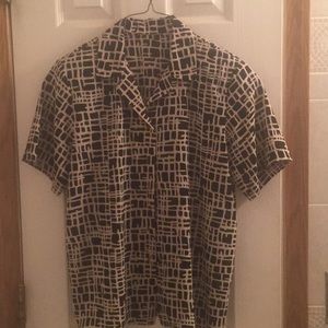 Short Sleeved Button Up Blouse.